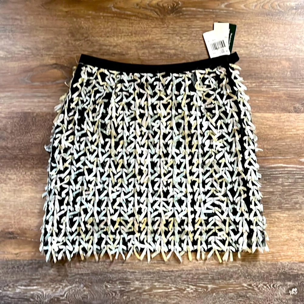 Vintage NWT Shani Pastel Ribbon Adorned Skirt with Side Zip